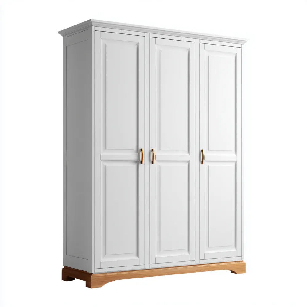 Wardrobe Solid Wood 180x60x200 cm - White - Classic Design