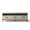 TV Stand Concrete Finish Metal Frame 100x40x45 cm - Industrial Style