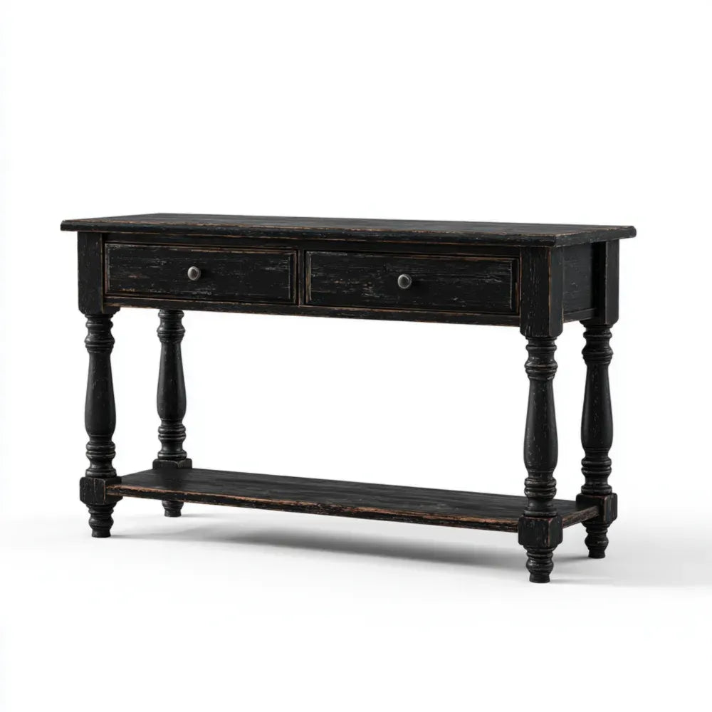 Vintage Style Console Table 100x30x80 cm - Black
