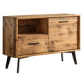 Wooden TV Stand - Solid Wood 120x35x75 cm - Natural Finish - Mid-Century Style