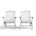 Wood Patio Lounge Chairs Set of 2 - White - Classic Adirondack Design 75x89x90 cm