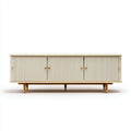 TV Stand Wooden 180x40x50 cm - White/Gold - Modern Design